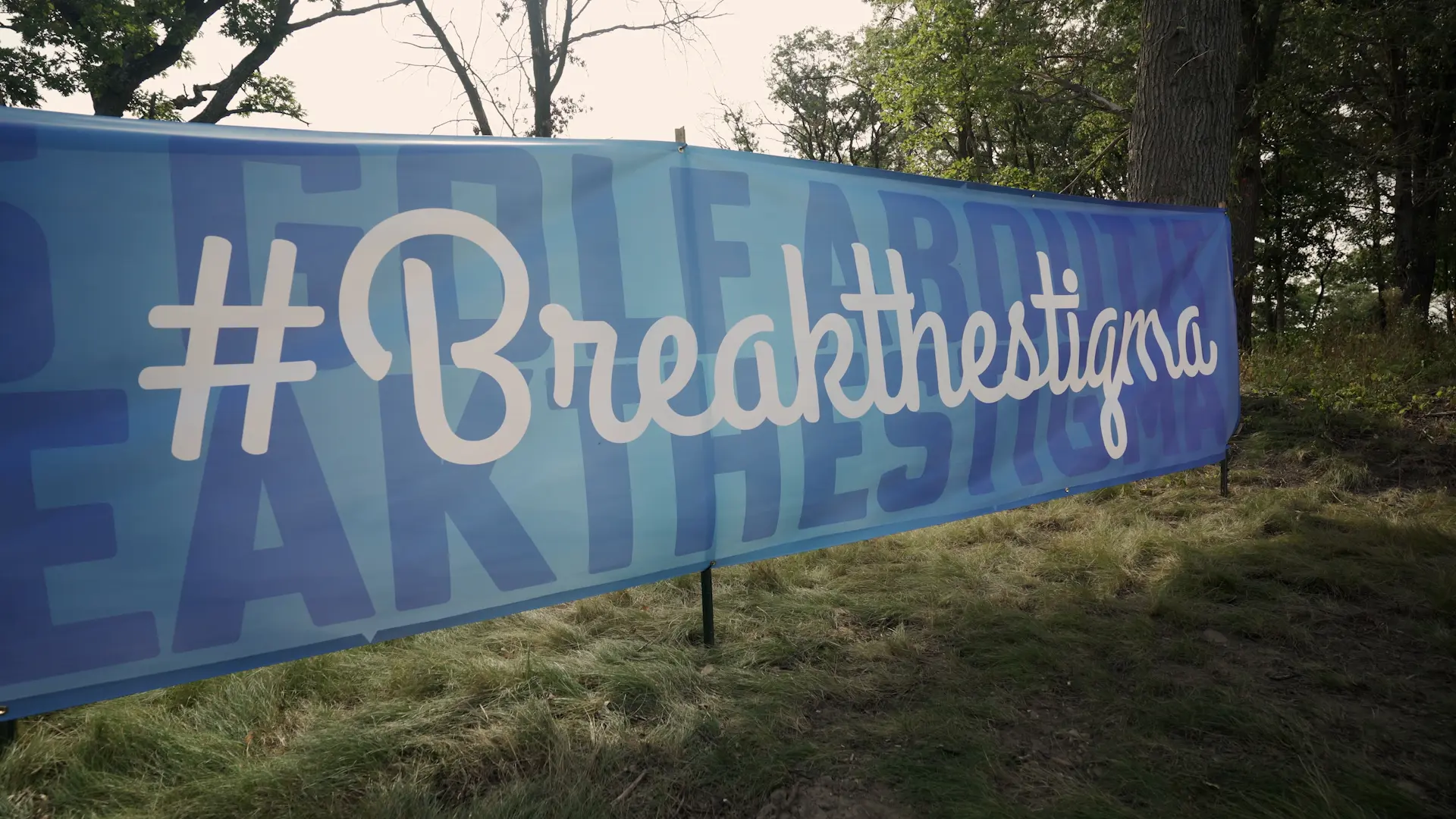 Break the stigma banner at a community golf event